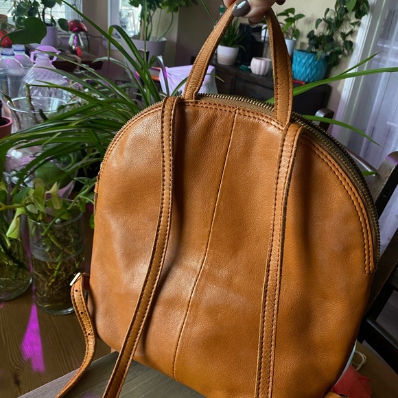 Margot Women's Brown Leather Backpack - Picture 7 of 8